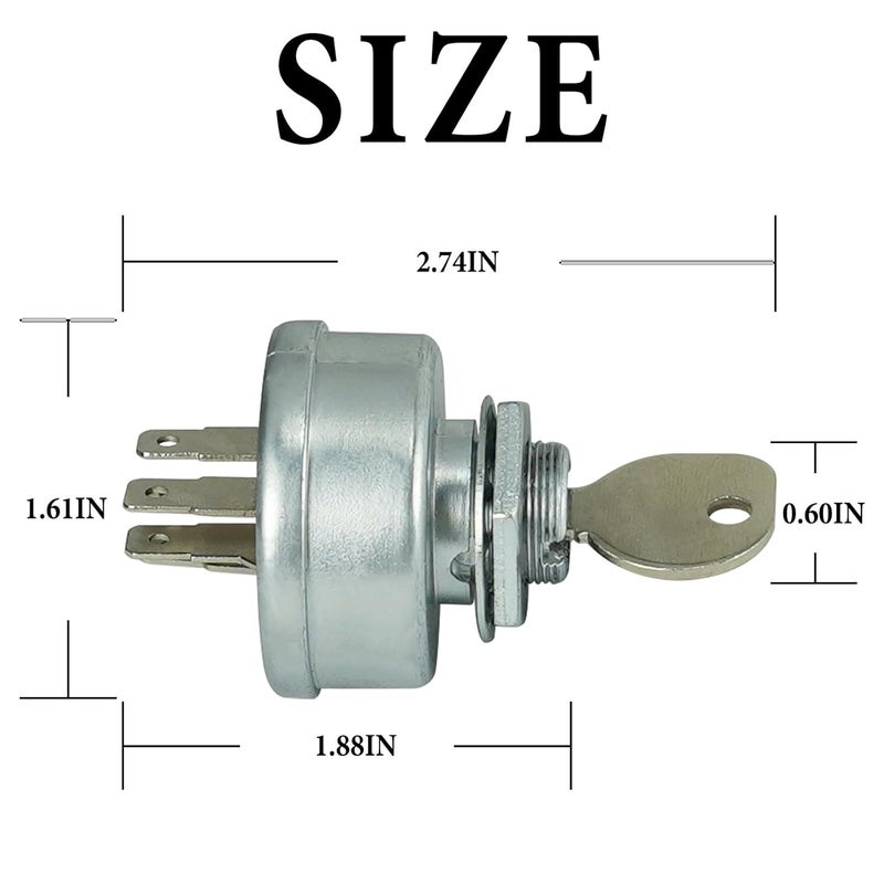 gradora Riding Lawn Mower Ignition Switch 3 Position 5 Terminals Replacement for MT-D Craftsman JD to-ro Crafts-Man Riding Lawn Mowers 925-0267 725-0267 STD365402 - Image 3